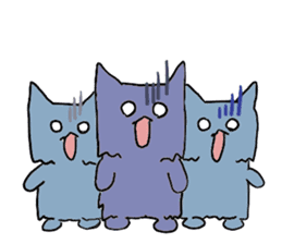Three cheerfull cats sticker #6689167