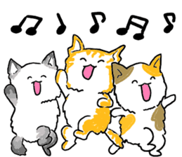 Three cheerfull cats sticker #6689175