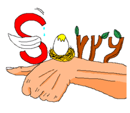 Practical & Lovely sign language texture sticker #6692753