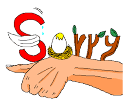 Practical & Lovely sign language texture sticker #6692753