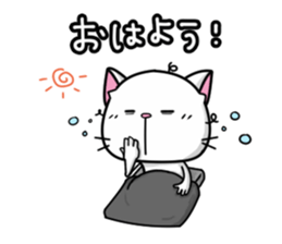 White cat and black cat sticker #6697368