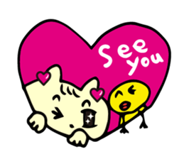 Glitter Heart Cat 3 Everyday use version sticker #6698079