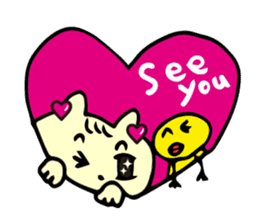 Glitter Heart Cat 3 Everyday use version sticker #6698079