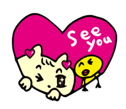 Glitter Heart Cat 3 Everyday use version sticker #6698079