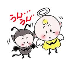 Cute angel and cute devil sticker #6699412
