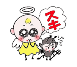 Cute angel and cute devil sticker #6699430