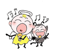 Cute angel and cute devil sticker #6699438