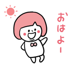 Bobbed Pink Girl sticker #6700184