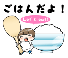 Cute Japanese Mom with a Cat sticker #6705939