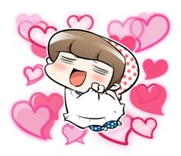 Cute Japanese Mom with a Cat sticker #6705947