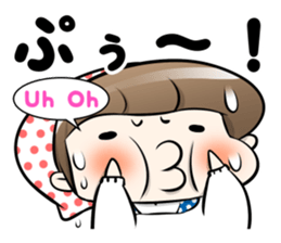 Cute Japanese Mom with a Cat sticker #6705950