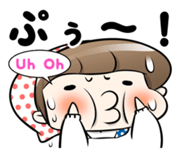 Cute Japanese Mom with a Cat sticker #6705950