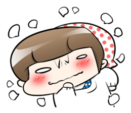 Cute Japanese Mom with a Cat sticker #6705951