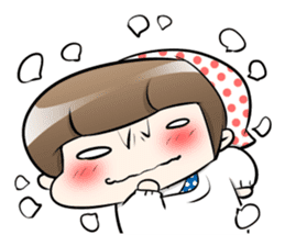 Cute Japanese Mom with a Cat sticker #6705951