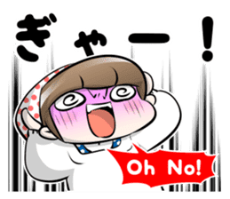 Cute Japanese Mom with a Cat sticker #6705952