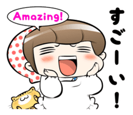 Cute Japanese Mom with a Cat sticker #6705955