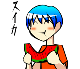 Behavior of blue hair boy sticker #6706081