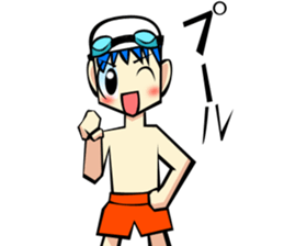 Behavior of blue hair boy sticker #6706082