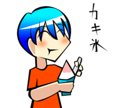 Behavior of blue hair boy sticker #6706083