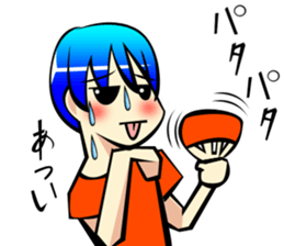 Behavior of blue hair boy sticker #6706086