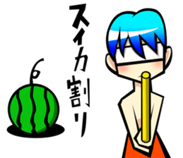 Behavior of blue hair boy sticker #6706087