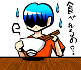 Behavior of blue hair boy sticker #6706089