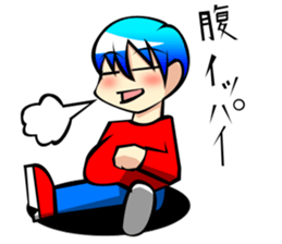 Behavior of blue hair boy sticker #6706092