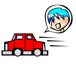 Behavior of blue hair boy sticker #6706095