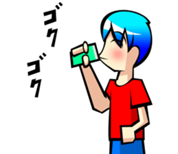 Behavior of blue hair boy sticker #6706096