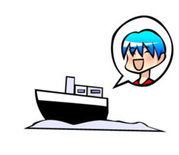 Behavior of blue hair boy sticker #6706097