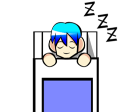 Behavior of blue hair boy sticker #6706098