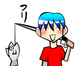 Behavior of blue hair boy sticker #6706100