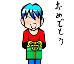 Behavior of blue hair boy sticker #6706104