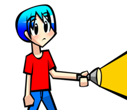 Behavior of blue hair boy sticker #6706107