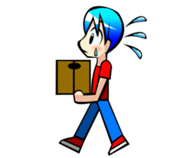 Behavior of blue hair boy sticker #6706109
