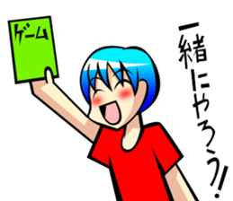 Behavior of blue hair boy sticker #6706111