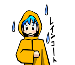 Behavior of blue hair boy sticker #6706119