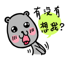 crazy gray bear sticker #6707075