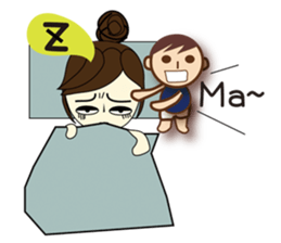 Mon and baby sticker #6708813