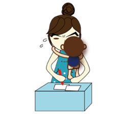 Mon and baby sticker #6708815