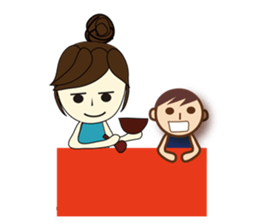 Mon and baby sticker #6708819