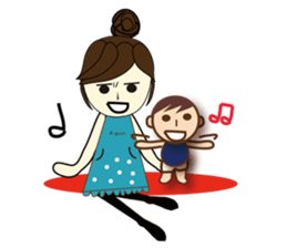 Mon and baby sticker #6708823