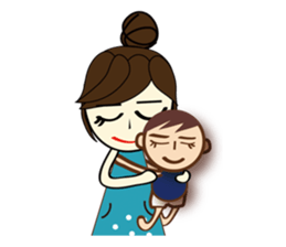 Mon and baby sticker #6708828