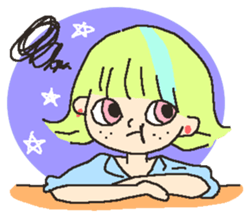 Girl of pastel color sticker #6708860
