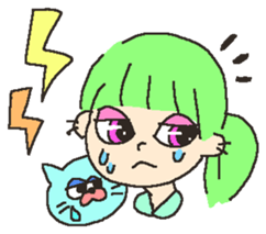 Girl of pastel color sticker #6708877