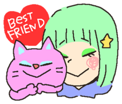 Girl of pastel color sticker #6708880