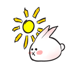Cute white bunny sticker #6709848