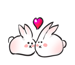 Cute white bunny sticker #6709849