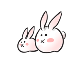 Cute white bunny sticker #6709850
