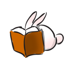 Cute white bunny sticker #6709854